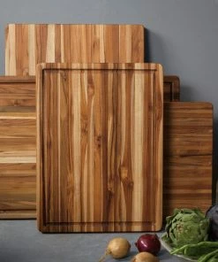 TeakHaus Edge Grain Carving Board W/Hand Grip (Rectangle) | 20" X 15" X 1.5" -Knife-shop 01.1 traditional 1