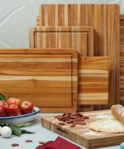 TeakHaus Edge Grain Carving Board W/ Hand Grip + Juice Canal (Rectangle) | 24" X 18" X 1.5" -Knife-shop 01.9 traditional