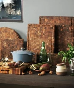 TeakHaus End Grain Cutting/Serving Board W/Hand Grip + Juice Canal (Rectangle) | 16" X 12" X 1.5" 8 TeakHaus End Grain Cutting/Serving Board W/Hand Grip + Juice Canal (Rectangle) | 16" X 12" X 1.5" -Knife-shop 03.2 butcher