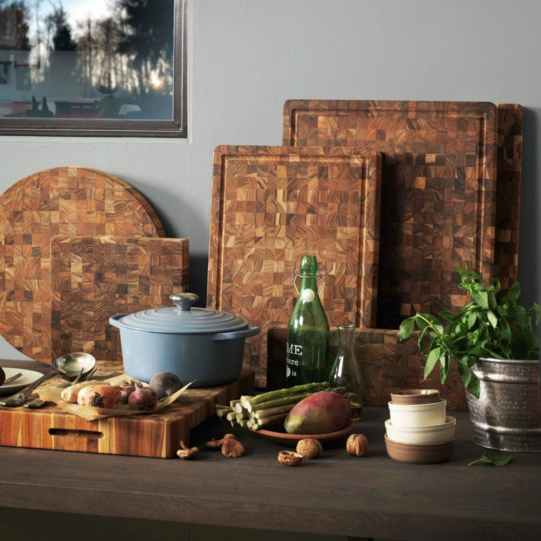 TeakHaus End Grain Cutting/Serving Board W/Hand Grip + Juice Canal (Rectangle) | 16" X 12" X 1.5" 4 TeakHaus End Grain Cutting/Serving Board W/Hand Grip + Juice Canal (Rectangle) | 16" X 12" X 1.5" - Image 4