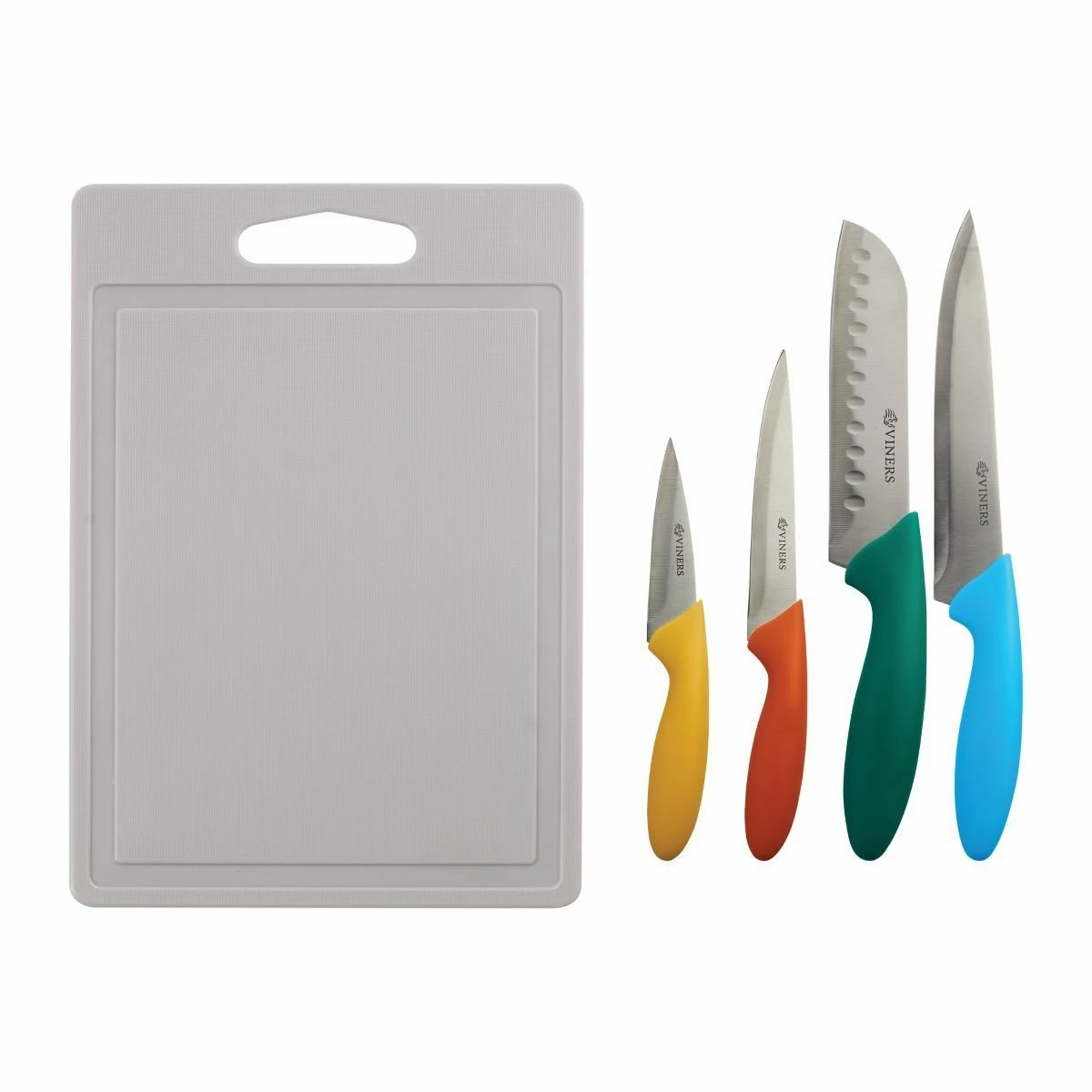 Viners Vivid Knife Set With Chopping Board | 4-Piece 1 Viners Vivid Knife Set With Chopping Board | 4-Piece