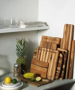 TeakHaus Edge Grain Cutting/Serving Board (Rectangle) | 13.75" X 9.5" X 0.55" -Knife-shop 04.2 essential 1