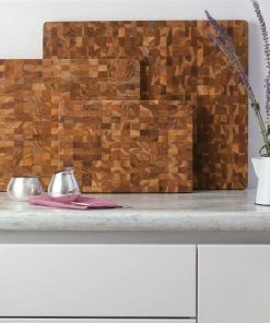 TeakHaus End Grain Cutting/Serving Board + Juice Canal (Rectangle) | 18" X 14" X 1" 9 TeakHaus End Grain Cutting/Serving Board + Juice Canal (Rectangle) | 18" X 14" X 1" -Knife-shop 08.1 scandi