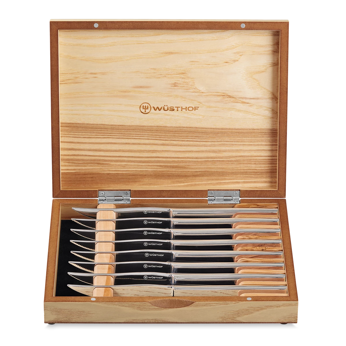 Wusthof Cutlery Wusthof 8-Piece Stainless Steel Steak Knife Set | Olivewood 1 Wusthof Cutlery Wusthof 8-Piece Stainless Steel Steak Knife Set | Olivewood
