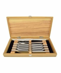 Wusthof Cutlery Wusthof 10-Piece Stainless Mignon Steak Knife & Carving Set | Olivewood