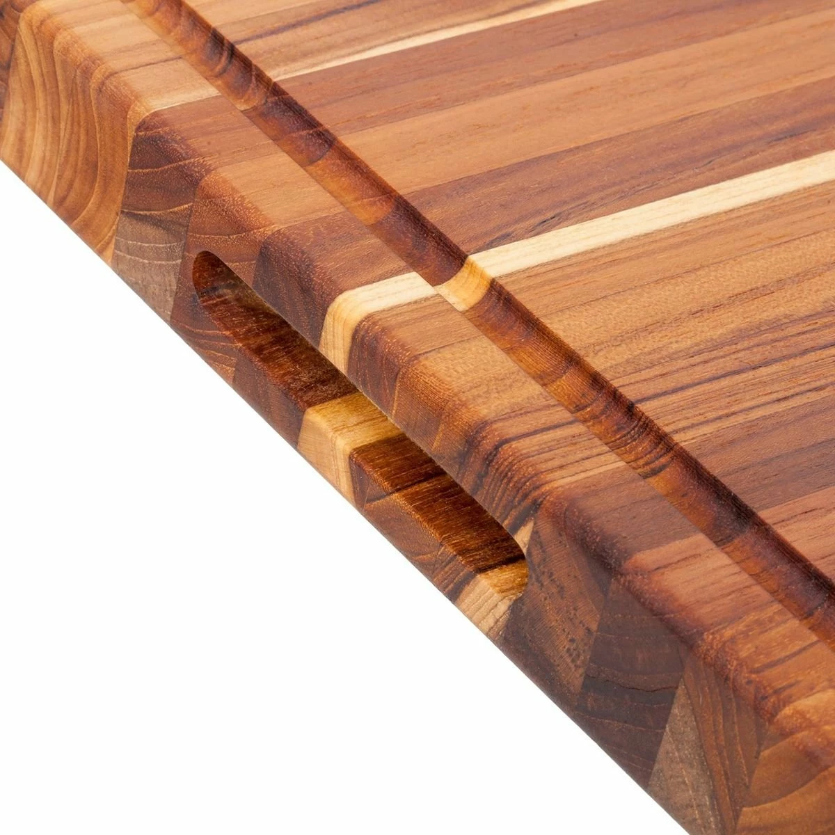 TeakHaus Edge Grain Carving Board W/Hand Grip + Juice Canal (Rectangle) | 24" X 18" X 1.5" With Board Seasoning Stick 3 TeakHaus Edge Grain Carving Board W/Hand Grip + Juice Canal (Rectangle) | 24" X 18" X 1.5" With Board Seasoning Stick - Image 3