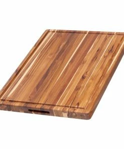 Knife-shop 24 TeakHaus Edge Grain Carving Board W/ Hand Grip + Juice Canal (Rectangle) | 24" X 18" X 1.5"