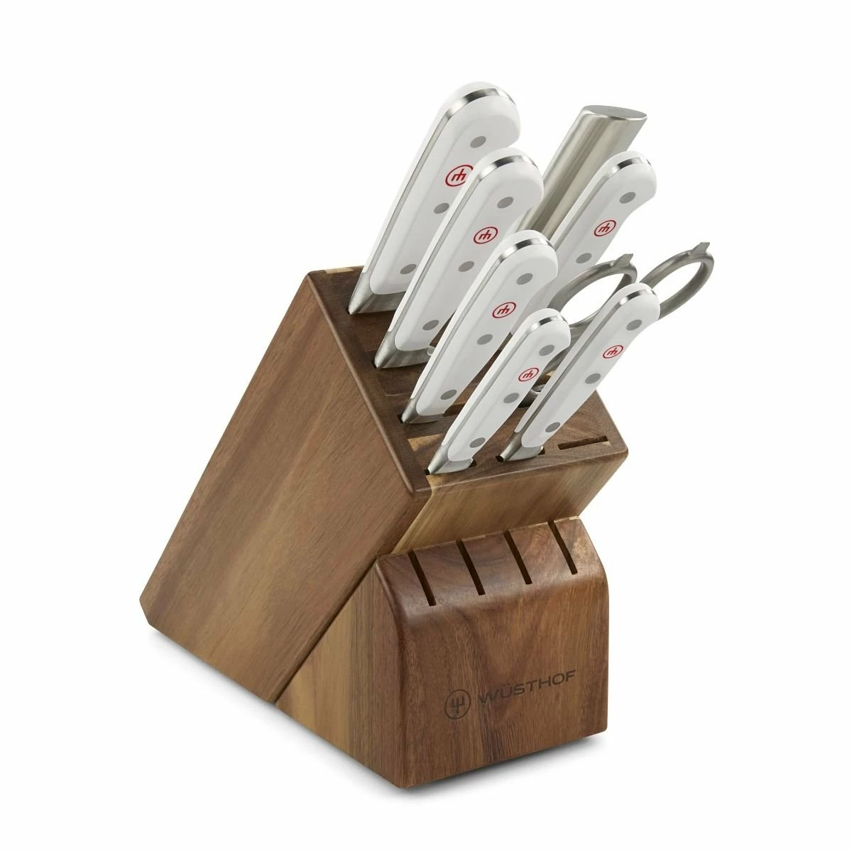 Wusthof Cutlery Wusthof Classic White 9-Piece Set | Acacia 1 Wusthof Cutlery Wusthof Classic White 9-Piece Set | Acacia