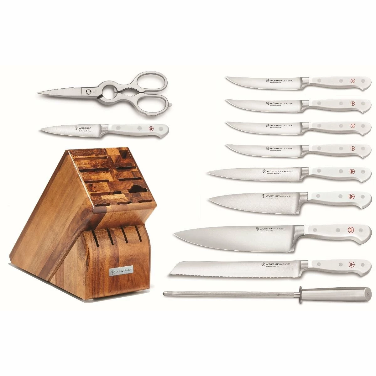 Wusthof Cutlery Wusthof Classic White 12-Piece Set | Acacia 2 Wusthof Cutlery Wusthof Classic White 12-Piece Set | Acacia - Image 2