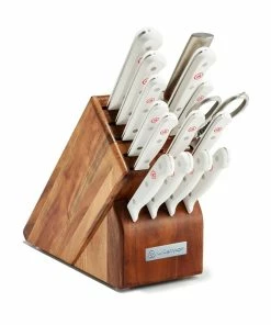 Wusthof Cutlery Wusthof Gourmet 16-Piece Knife Block Set | White Handles