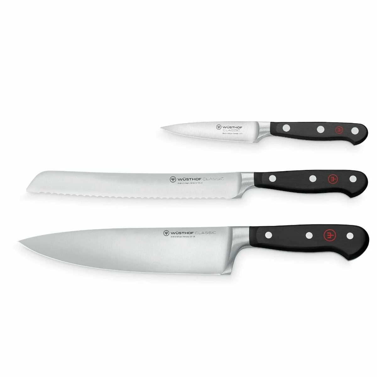 Wusthof Cutlery Wusthof Classic 3-Piece Starter Knife Set | Cook's, Bread & Paring 1 Wusthof Cutlery Wusthof Classic 3-Piece Starter Knife Set | Cook's, Bread & Paring
