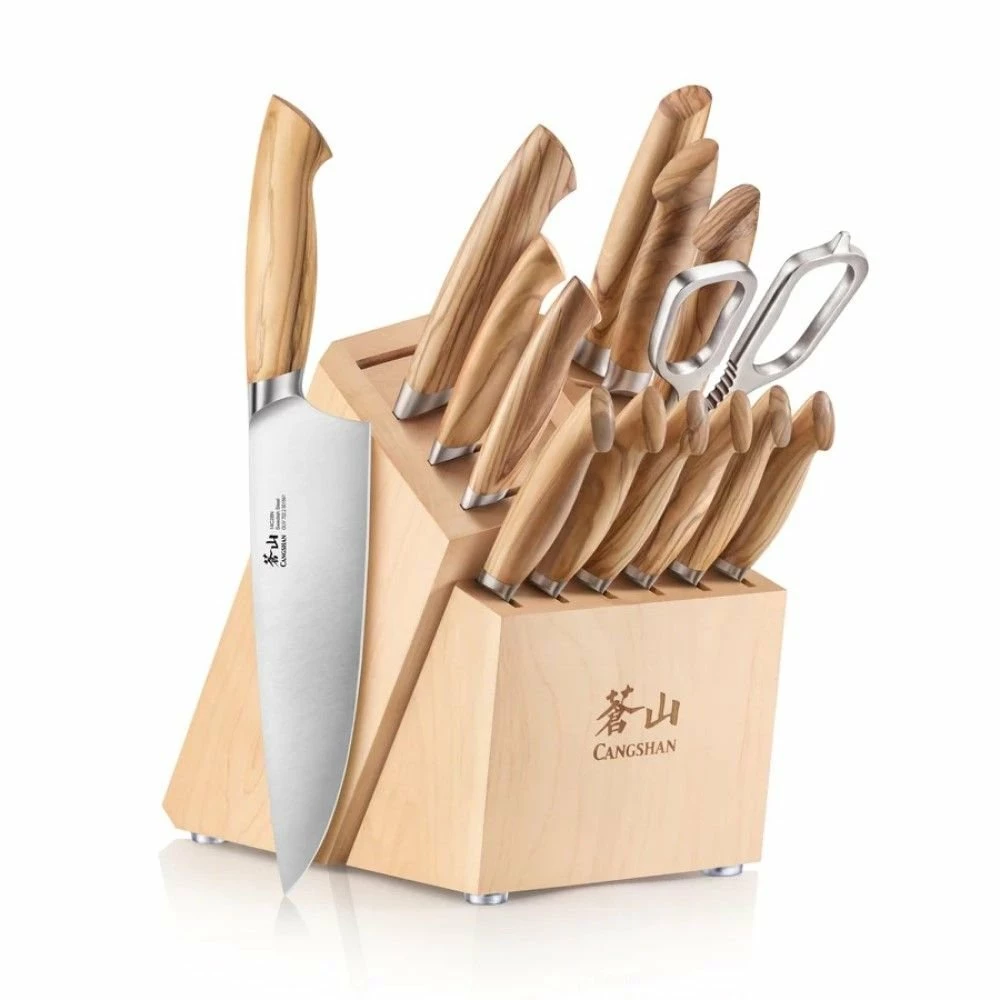 Cangshan Cutlery Oliv Series 15-Piece Knife Block Set 1 Cangshan Cutlery Oliv Series 15-Piece Knife Block Set