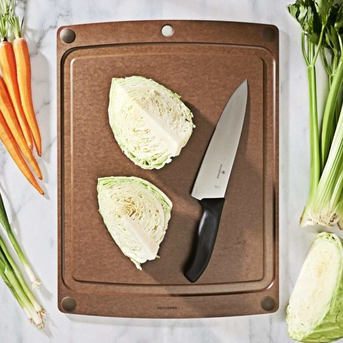 Epicurean All-in-One Series Cutting Board 10" × 7" | Nutmeg/Brown 3 Epicurean All-in-One Series Cutting Board 10" × 7" | Nutmeg/Brown - Image 3