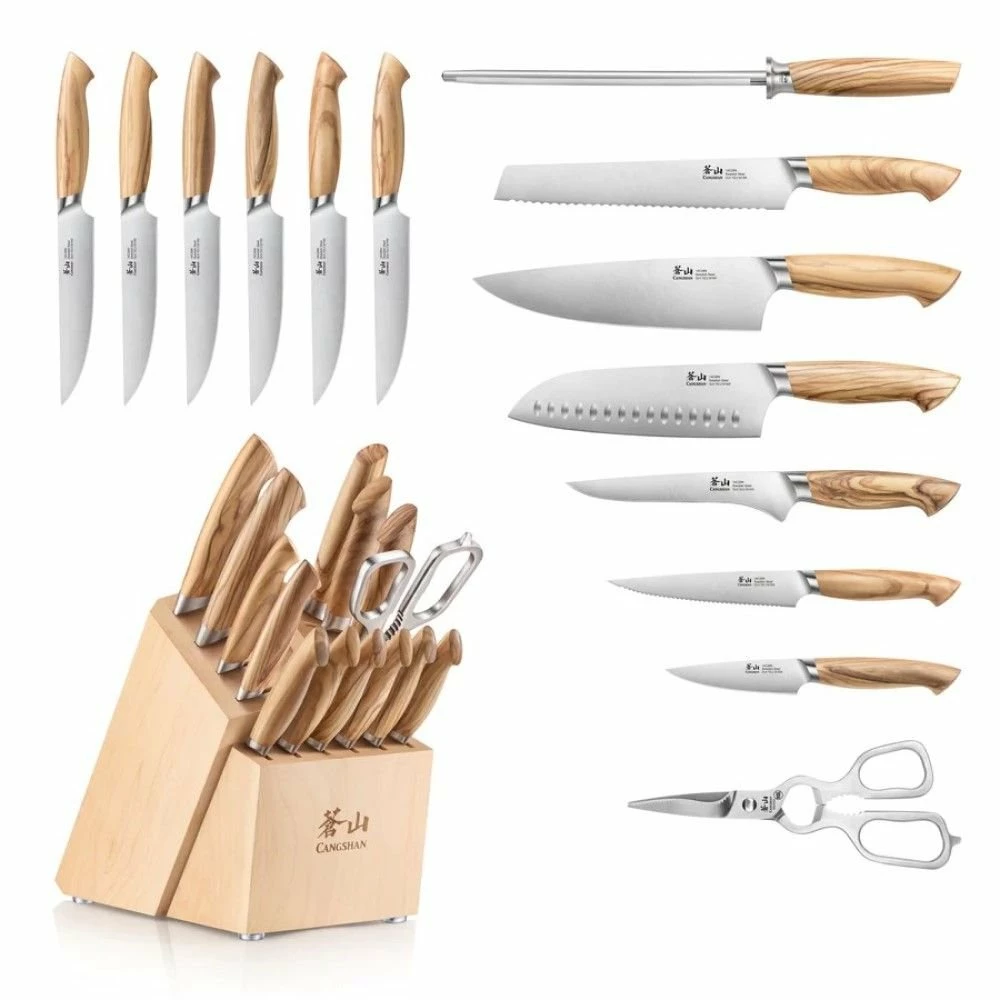 Cangshan Cutlery Oliv Series 15-Piece Knife Block Set 2 Cangshan Cutlery Oliv Series 15-Piece Knife Block Set - Image 2
