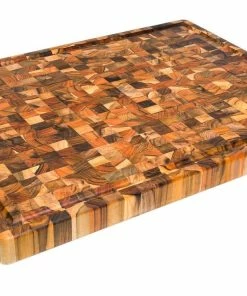 TeakHaus End Grain Carving Board W/Hand Grip + Juice Canal (Rectangle) | 24" X 18" X 1.5" 6 TeakHaus End Grain Carving Board W/Hand Grip + Juice Canal (Rectangle) | 24" X 18" X 1.5" -Knife-shop 333 proteak end grain cutting board 24x18 1
