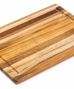 TeakHaus Edge Grain Cutting/Serving Board + Juice Canal (Rectangle) | 15.75" X 11" X 0.5" -Knife-shop 405.3 essential