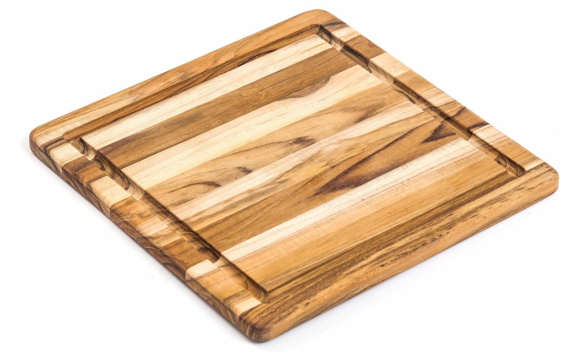 TeakHaus Edge Grain Cutting/Serving Board + Juice Canal (Square) | 11.75" X 11.75" X 0.5" 2 TeakHaus Edge Grain Cutting/Serving Board + Juice Canal (Square) | 11.75" X 11.75" X 0.5" - Image 2
