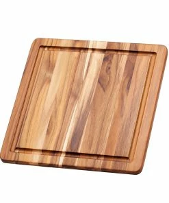 TeakHaus Edge Grain Cutting/Serving Board + Juice Canal (Square) | 11.75" X 11.75" X 0.5"