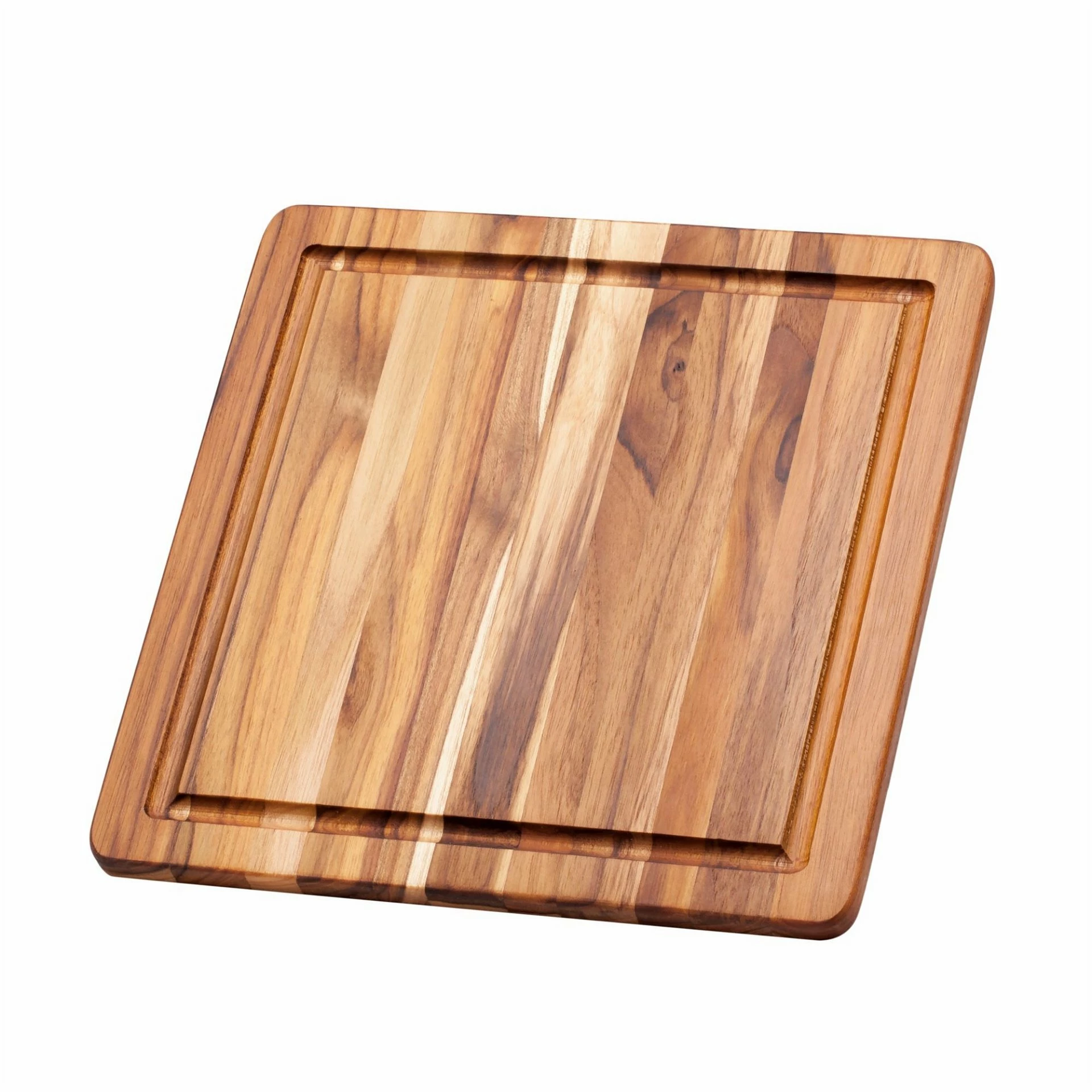 TeakHaus Edge Grain Cutting/Serving Board + Juice Canal (Square) | 11.75" X 11.75" X 0.5" 1 TeakHaus Edge Grain Cutting/Serving Board + Juice Canal (Square) | 11.75" X 11.75" X 0.5"