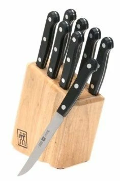 Zwilling J.A. Henckels TWIN Gourmet 9-Piece Steak Knife Set W/ Block 1 Zwilling J.A. Henckels TWIN Gourmet 9-Piece Steak Knife Set W/ Block