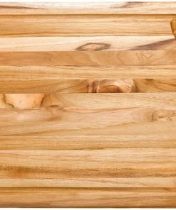 TeakHaus Edge Grain Carving Board W/Corner Hole + Juice Canal (Rectangle) | 16" X 12" X 0.75"