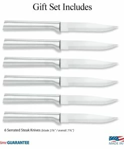 Rada Cutlery 6-Piece Serrated Steak Knife Set | Silver -Knife-shop 6 serrated steak knives features c 5000x