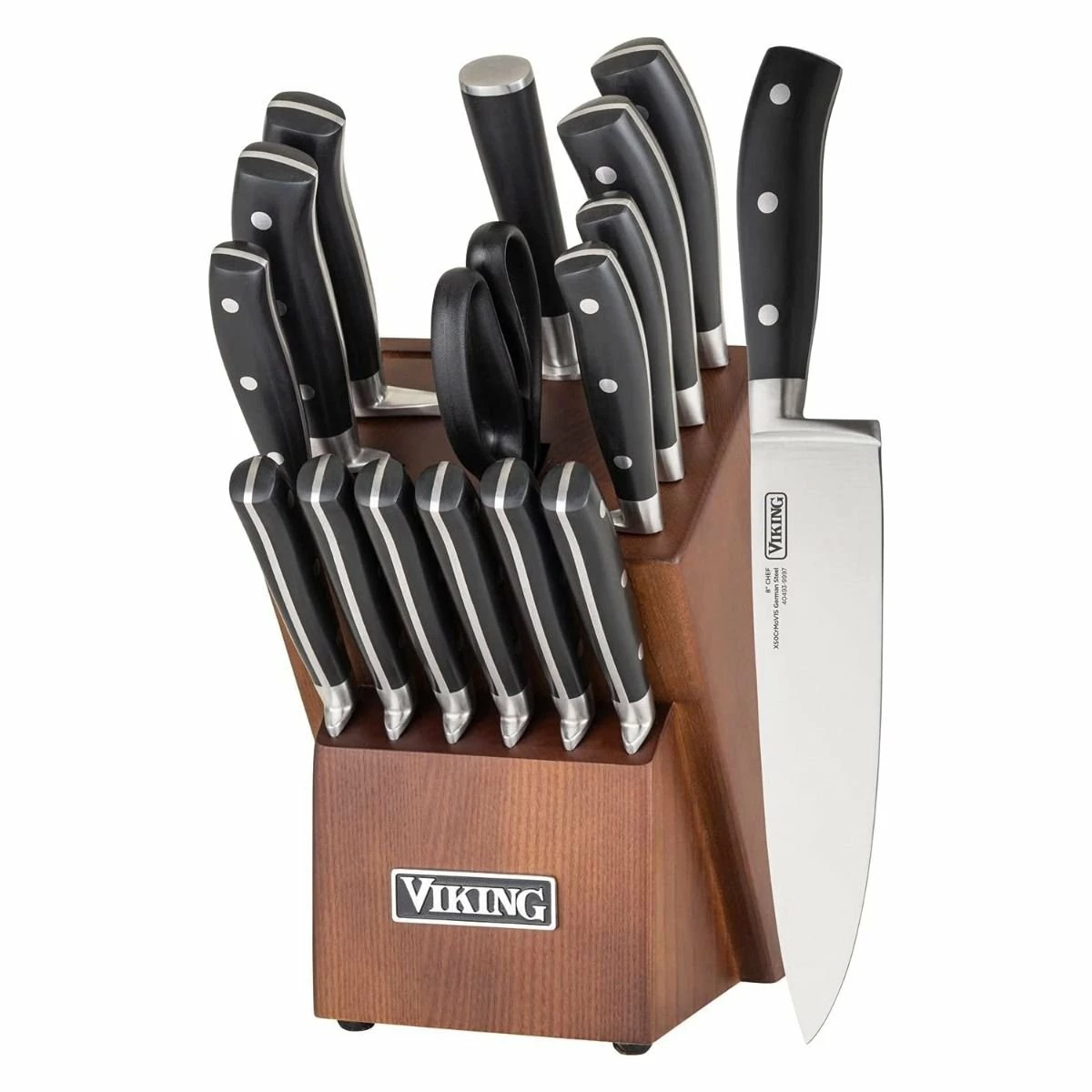 Viking 17 Piece German Steel Cutlery Set + Block 1 Viking 17 Piece German Steel Cutlery Set + Block