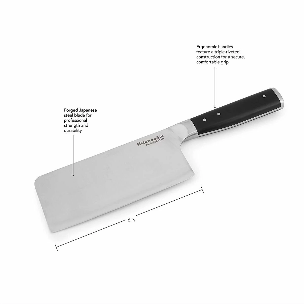 KitchenAid Non-Electrics KitchenAid Gourmet Forged 6" Cleaver With Sheath 2 KitchenAid Non-Electrics KitchenAid Gourmet Forged 6" Cleaver With Sheath - Image 2