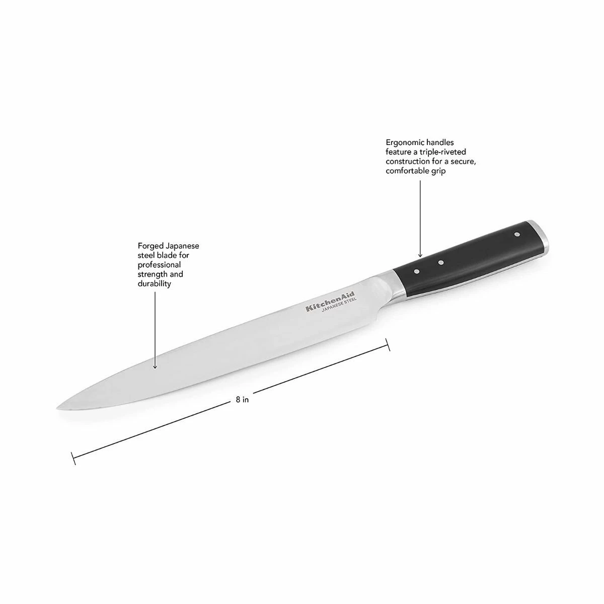 KitchenAid Non-Electrics KitchenAid Gourmet Forged 8" Slicing Knife With Sheath 3 KitchenAid Non-Electrics KitchenAid Gourmet Forged 8" Slicing Knife With Sheath - Image 3