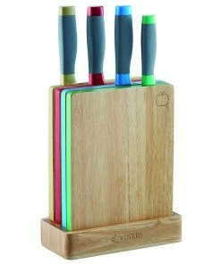 Viners Assure Color Coded Knife Block & Board Set