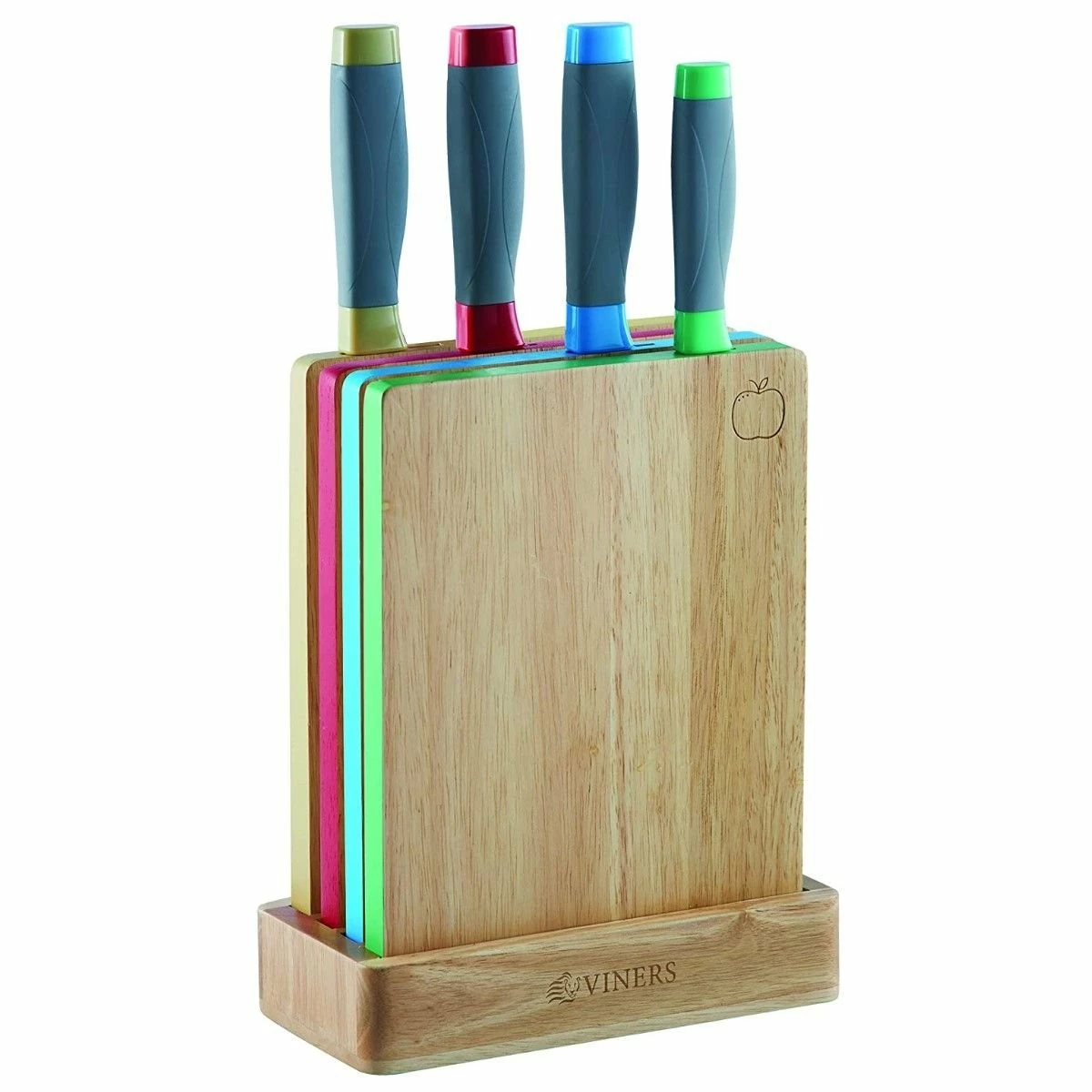 Viners Assure Color Coded Knife Block & Board Set 1 Viners Assure Color Coded Knife Block & Board Set