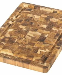 TeakHaus End Grain Cutting/Serving Board + Juice Canal (Rectangle) | 14" X 10" X 1"