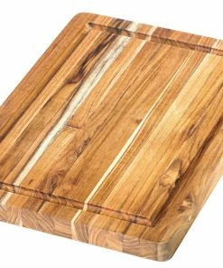 TeakHaus Edge Grain Carving Board + Juice Canal (Rectangle) | 14" X 10" X 1"