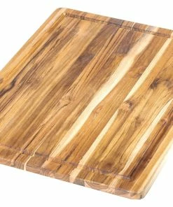 TeakHaus Edge Grain Carving Board + Juice Canal (Rectangle) | 18" X 14" X 1"
