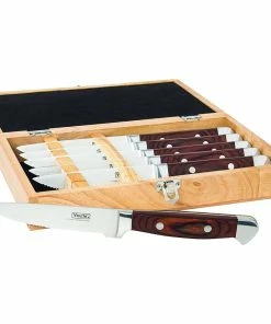 Viking 6-Piece Steak Knife Set With Box | Red