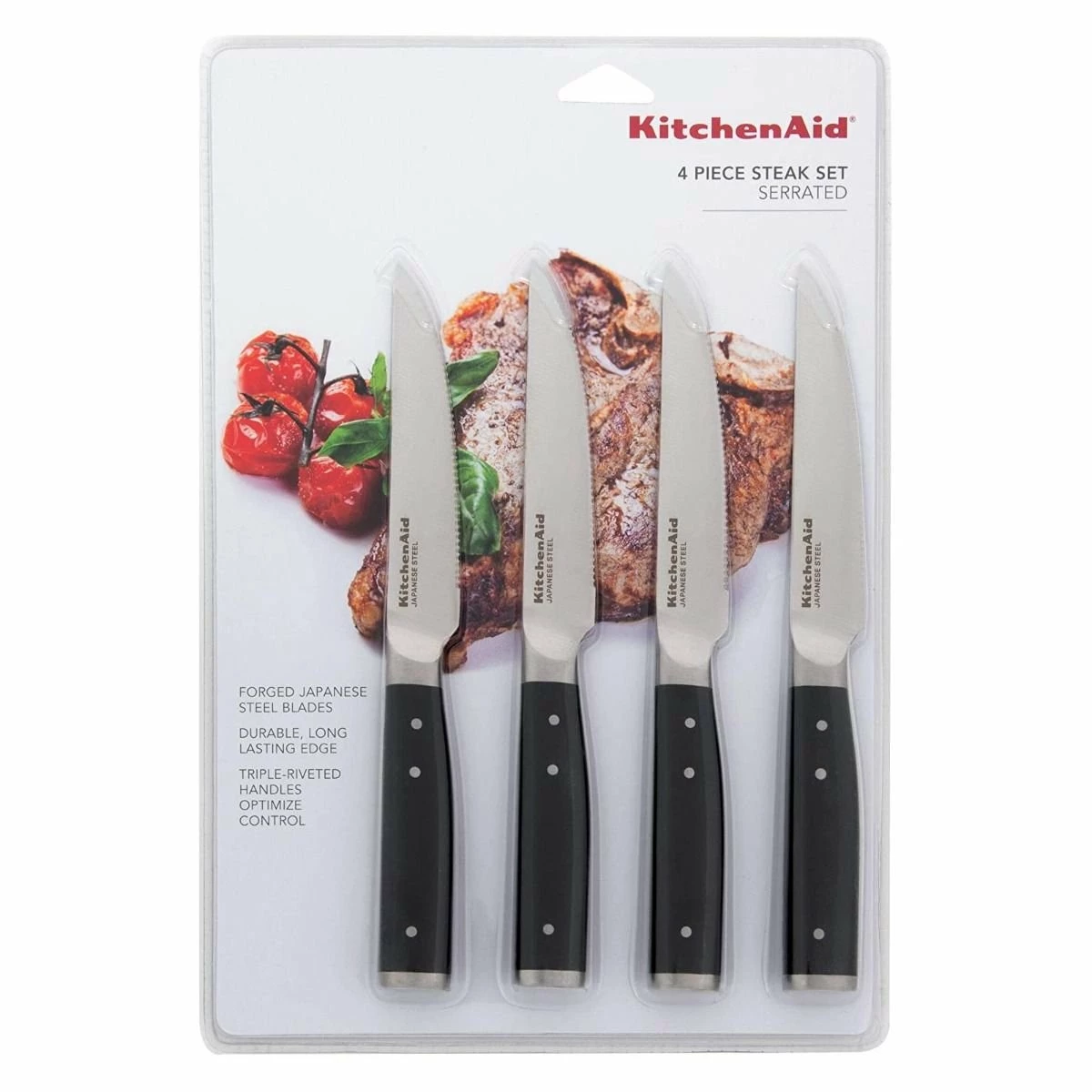 KitchenAid Non-Electrics KitchenAid Gourmet Forged 4-Piece 4.5" Steak Knife Set | Serrated 4 KitchenAid Non-Electrics KitchenAid Gourmet Forged 4-Piece 4.5" Steak Knife Set | Serrated - Image 4