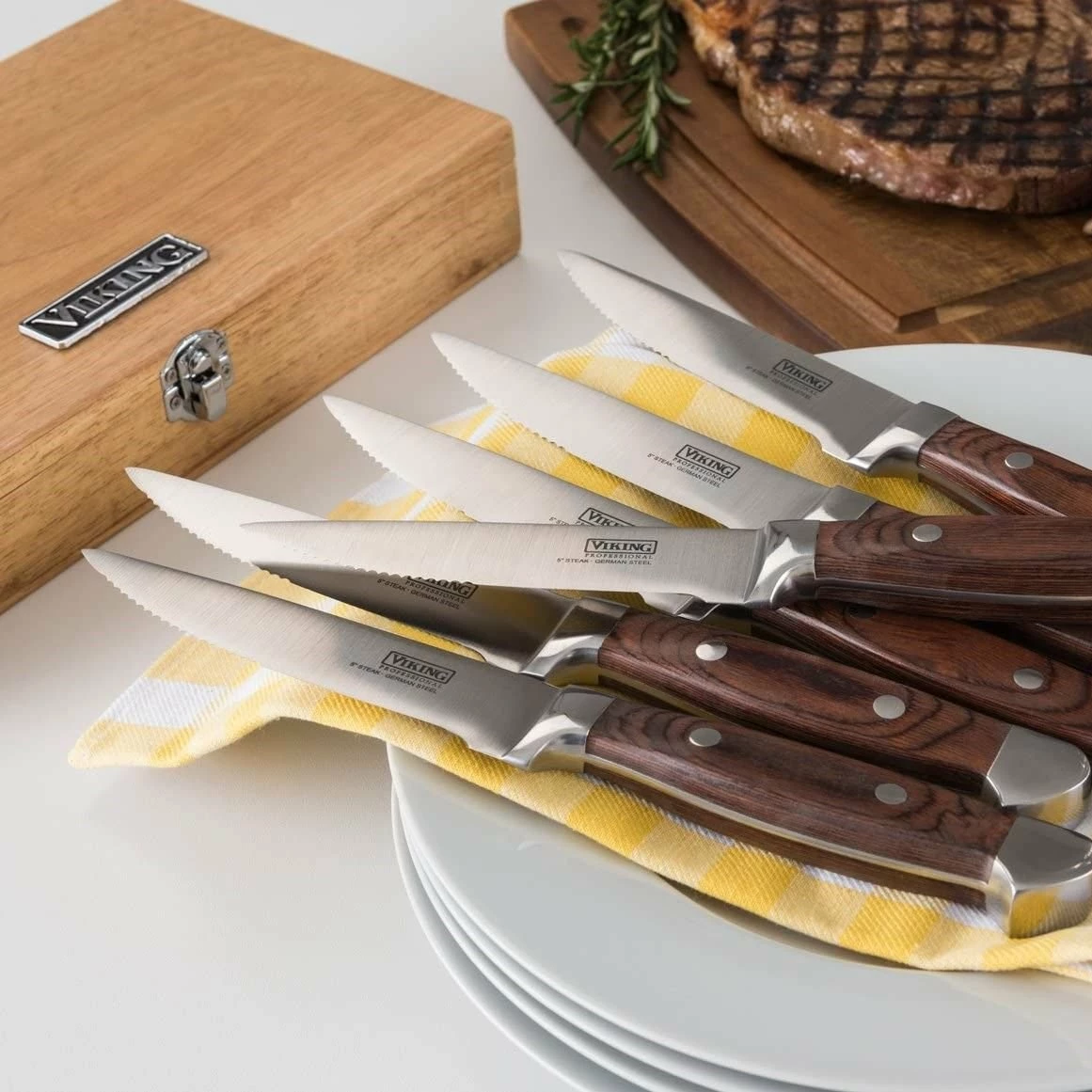 Viking 6-Piece Steak Knife Set With Box | Red 5 Viking 6-Piece Steak Knife Set With Box | Red - Image 5