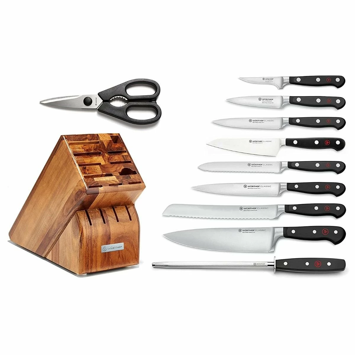Wusthof Cutlery Wusthof Classic 11-Piece Knife Block Set | Acacia 2 Wusthof Cutlery Wusthof Classic 11-Piece Knife Block Set | Acacia - Image 2