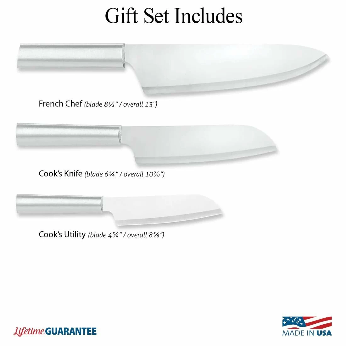 Rada Cutlery 3-Piece Chef's Select Gift Set | Silver 2 Rada Cutlery 3-Piece Chef's Select Gift Set | Silver - Image 2