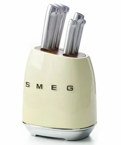 SMEG 7-Piece Knife Block Set | Cream