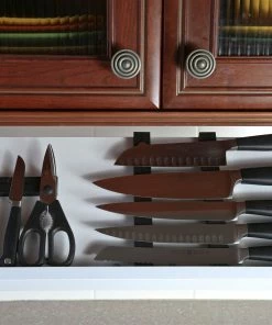 Drop Block Under Cabinet Knife Storage Rack - Large, White