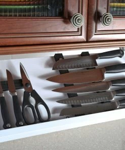 Drop Block Under Cabinet Knife Storage Rack - Large, White 6 Drop Block Under Cabinet Knife Storage Rack - Large, White -Knife-shop dropblockwhiteknifestorageblock 75