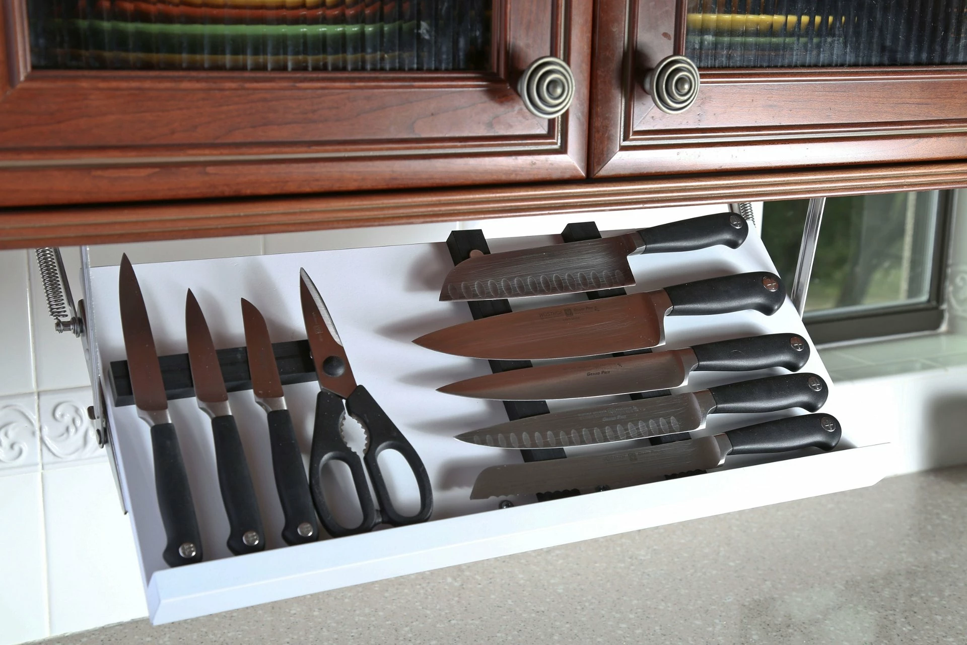 Drop Block Under Cabinet Knife Storage Rack - Large, White 3 Drop Block Under Cabinet Knife Storage Rack - Large, White - Image 3