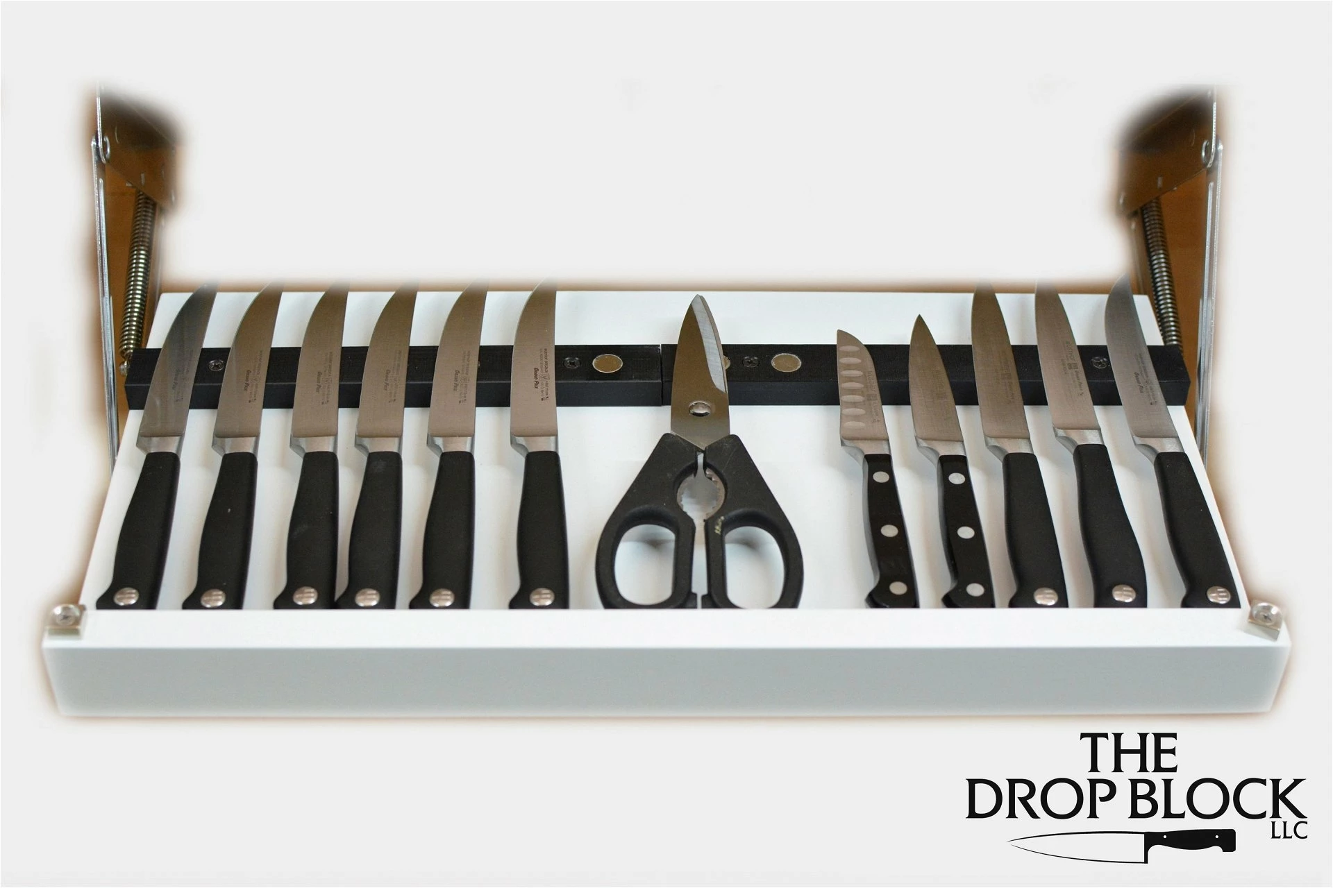 Drop Block Under Cabinet Knife Storage Rack - Small, White 2 Drop Block Under Cabinet Knife Storage Rack - Small, White - Image 2