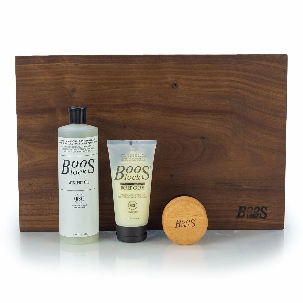 John Boos 17" X 12" Walnut Board & Care Kit 1 John Boos 17" X 12" Walnut Board & Care Kit