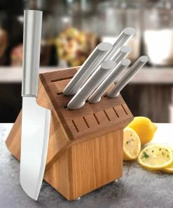 Rada Cutlery 8-Piece Essential Oak Block Set | Silver -Knife-shop essentail oak block gift set s58 a 5000x