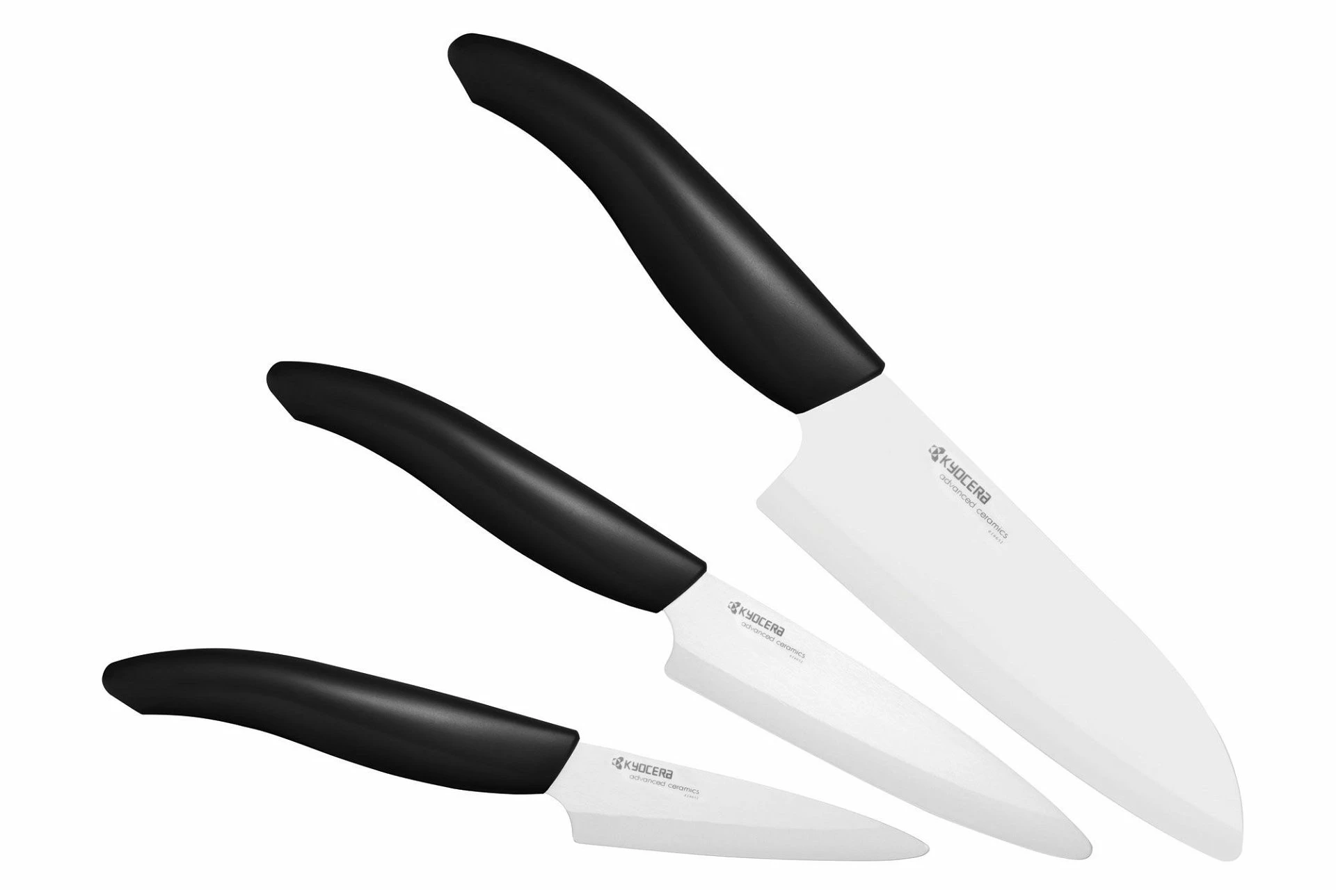 Kyocera Revolution Black & White Ceramic 3-Piece Knife Set 1 Kyocera Revolution Black & White Ceramic 3-Piece Knife Set