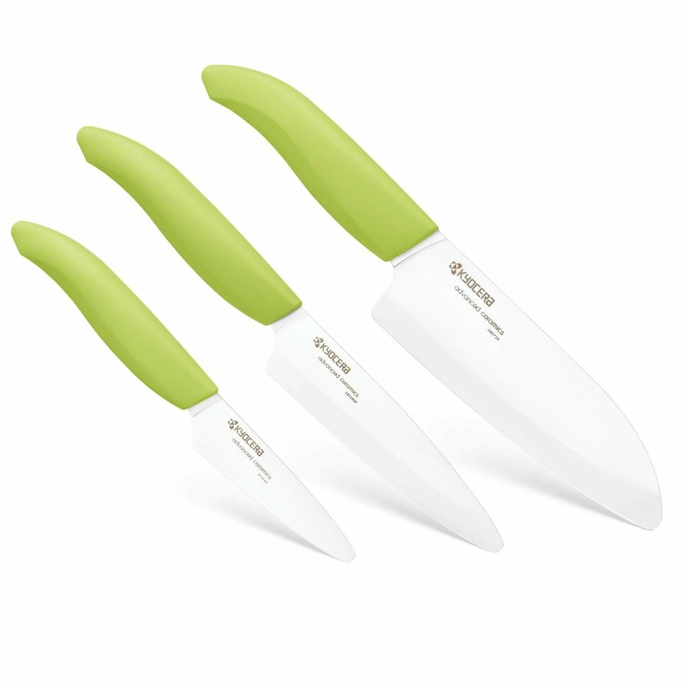 Kyocera Revolution Green & White Ceramic 3-Piece Knife Set 1 Kyocera Revolution Green & White Ceramic 3-Piece Knife Set