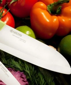 Kyocera Revolution Green & White Ceramic 3-Piece Knife Set 6 Kyocera Revolution Green & White Ceramic 3-Piece Knife Set -Knife-shop fk 3pc whgr b