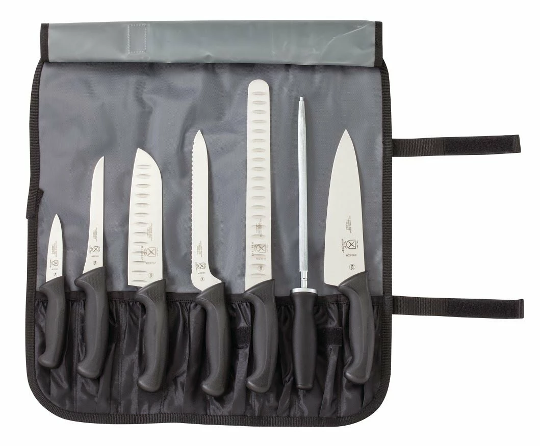 Mercer Cutlery Mercer Millennia 8pc Knife Roll Set (Black) 1 Mercer Cutlery Mercer Millennia 8pc Knife Roll Set (Black)